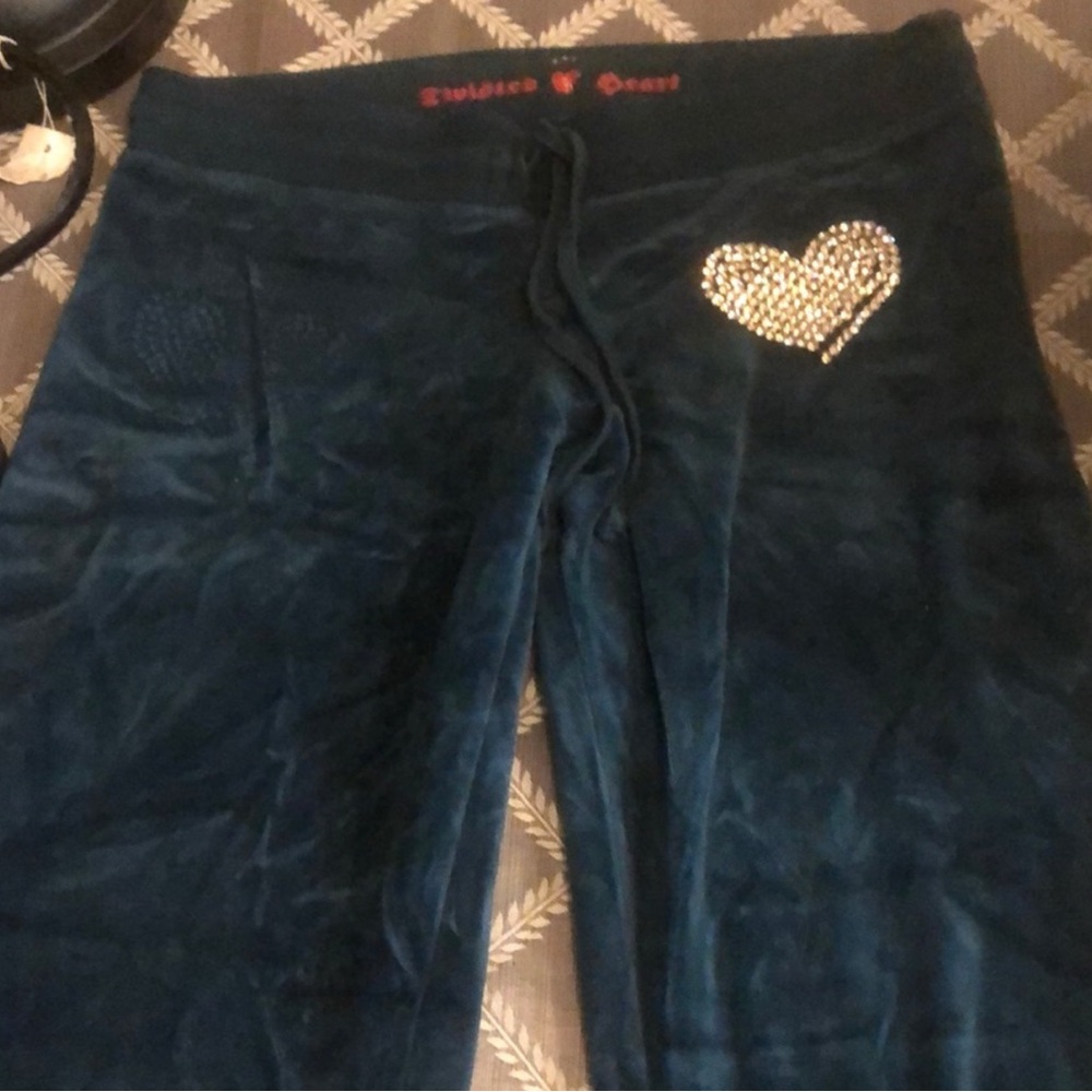 Twisted heart rhinestone lounge pants